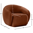 Bowery Hill Contemporary Solid Wood Inner Frame Cognac Durable Velvet Chair