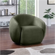 Bowery Hill Contemporary Solid Wood Inner Frame Green Durable Velvet Chair