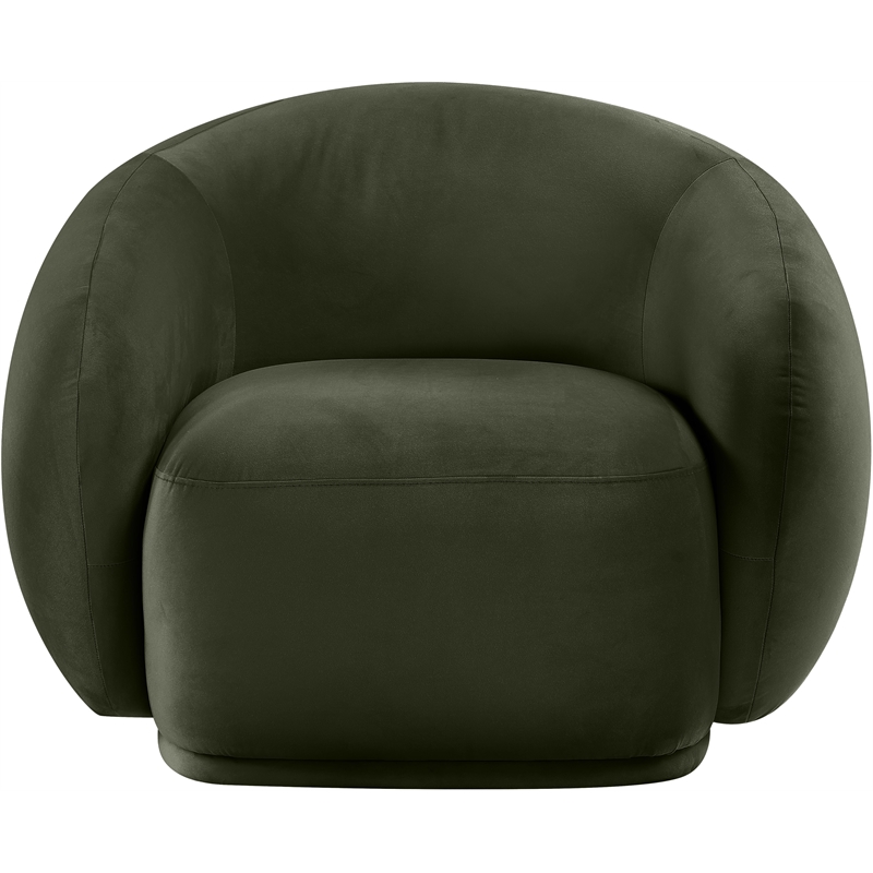 Bowery Hill Contemporary Solid Wood Inner Frame Green Durable Velvet Chair