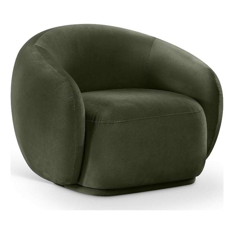Bowery Hill Contemporary Solid Wood Inner Frame Green Durable Velvet Chair