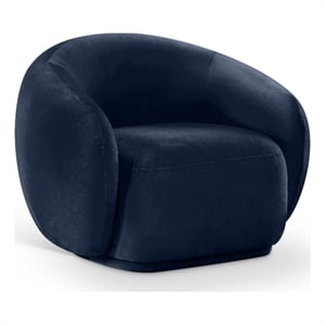 Bowery Hill Contemporary Solid Wood Inner Frame Navy Durable Velvet Chair