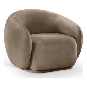 Bowery Hill Contemporary Solid Wood Inner Frame Taupe Durable Velvet Chair