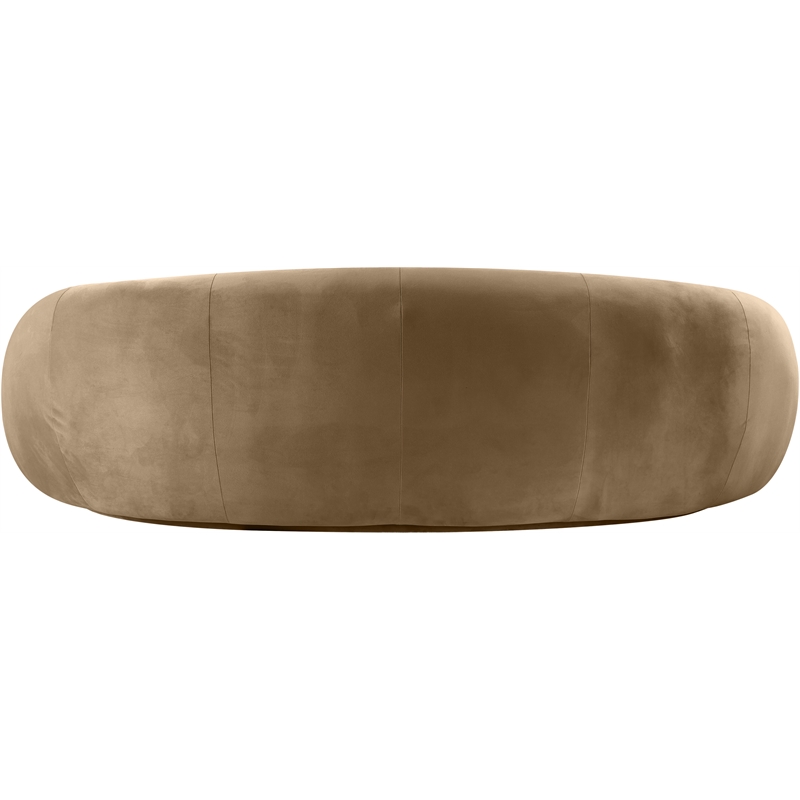 Bowery Hill Contemporary Solid Wood Inner Frame Beige Durable Velvet Sofa