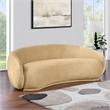 Bowery Hill Contemporary Solid Wood Inner Frame Camel Durable Velvet Sofa