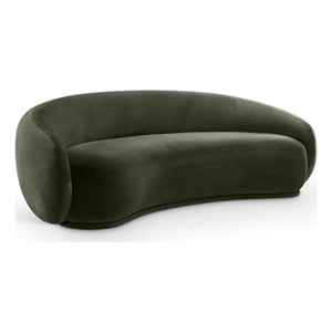 Bowery Hill Contemporary Solid Wood Inner Frame Green Durable Velvet Sofa