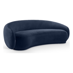 Bowery Hill Contemporary Solid Wood Inner Frame Navy Durable Velvet Sofa