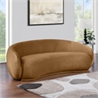 Bowery Hill Contemporary Solid Wood Inner Frame Saddle Durable Velvet Sofa