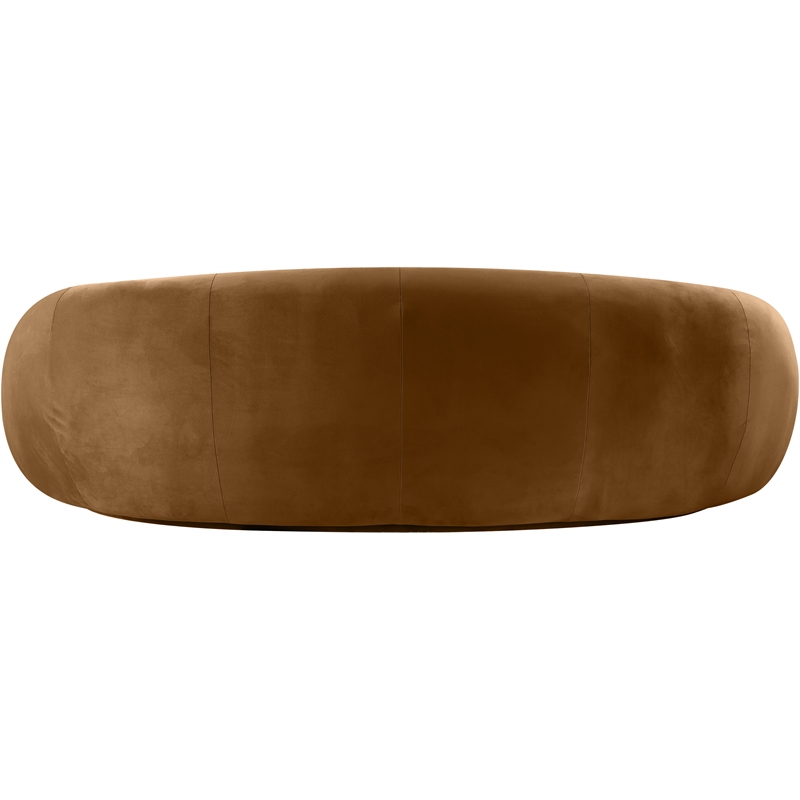 Bowery Hill Contemporary Solid Wood Inner Frame Saddle Durable Velvet Sofa