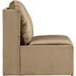 Bowery Hill Contemporary Solid Wood Frame Beige Durable Velvet Accent Chair