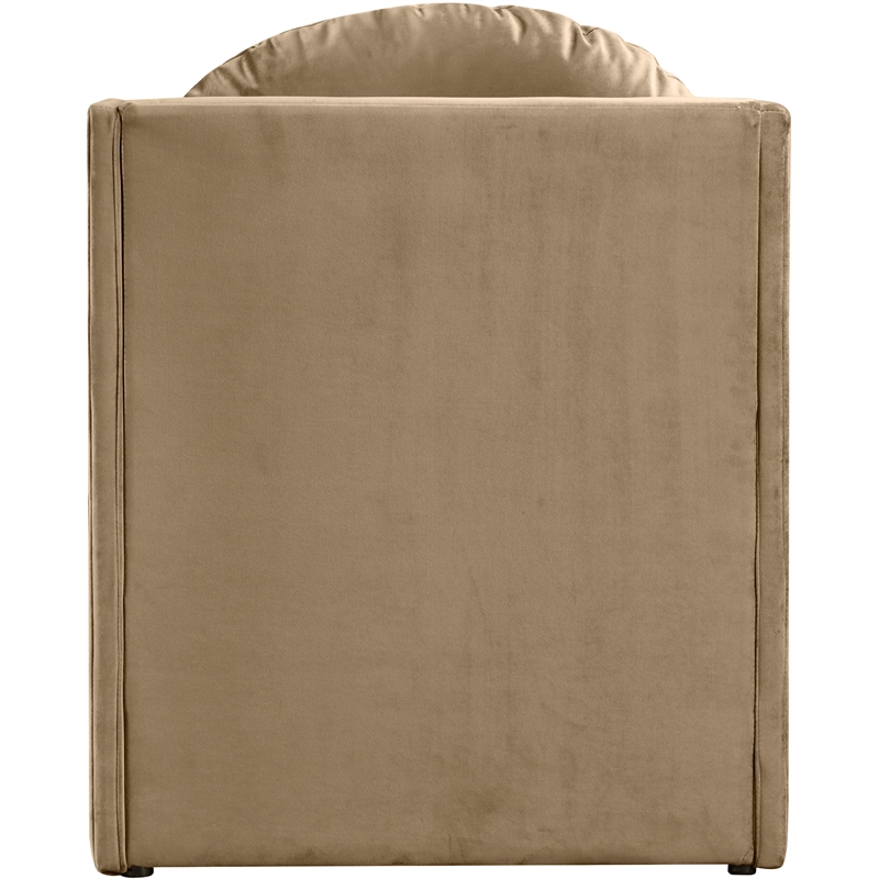 Bowery Hill Contemporary Solid Wood Frame Beige Durable Velvet Accent Chair