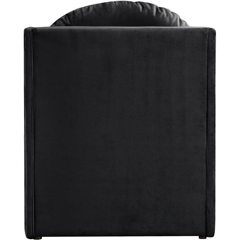 Bowery Hill Contemporary Solid Wood Frame Black Durable Velvet Accent Chair