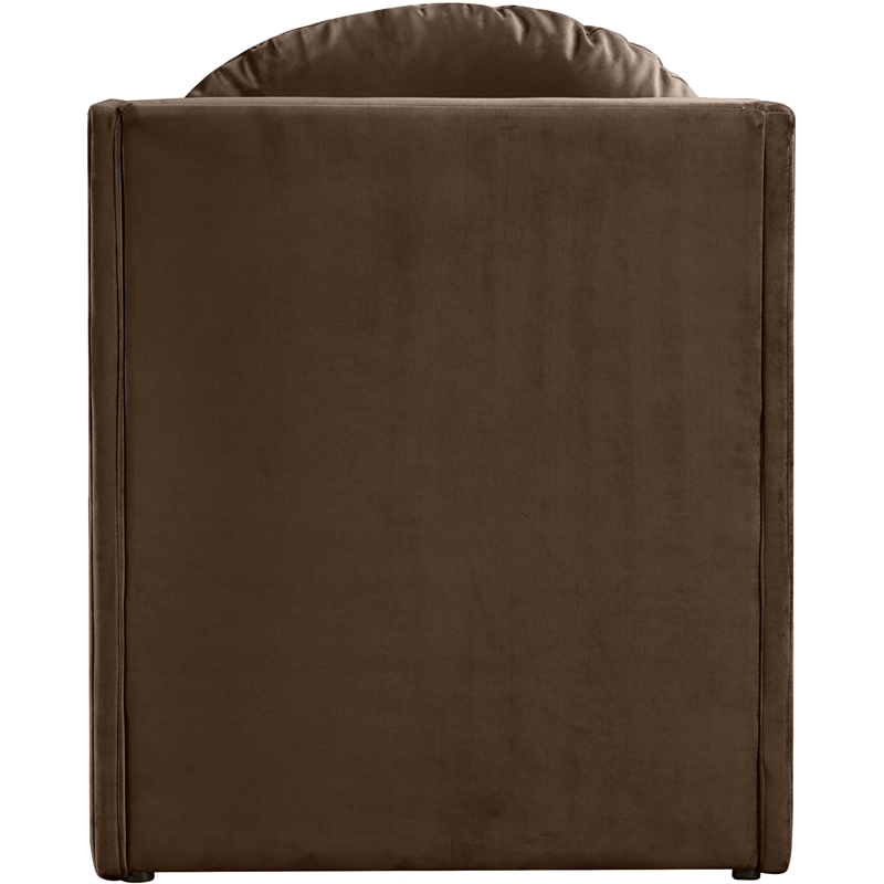 Bowery Hill Contemporary Solid Wood Frame Brown Durable Velvet Accent Chair