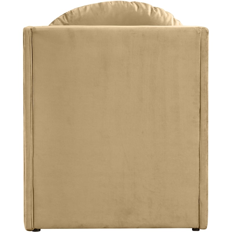 Bowery Hill Contemporary Solid Wood Frame Camel Durable Velvet Accent Chair