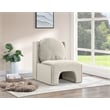 Bowery Hill Contemporary Solid Wood Frame Cream Durable Velvet Accent Chair