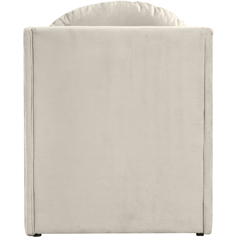 Bowery Hill Contemporary Solid Wood Frame Cream Durable Velvet Accent Chair