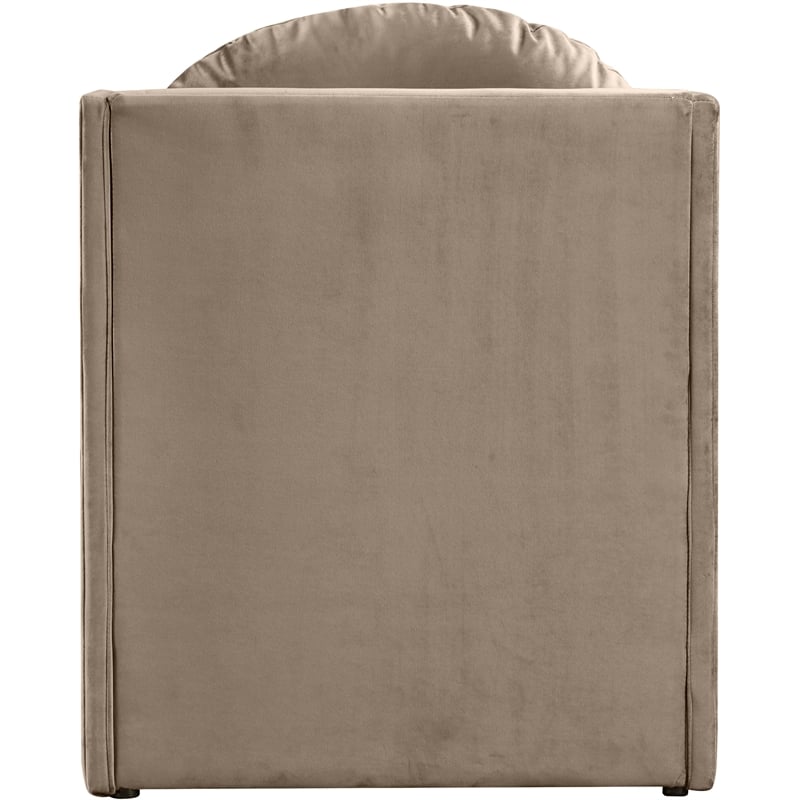 Bowery Hill Contemporary Solid Wood Frame Taupe Durable Velvet Accent Chair