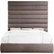 Bowery Hill Contemporary Upholstered Brown Linen Textured Fabric King Bed