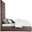 Bowery Hill Contemporary Upholstered Brown Linen Textured Fabric King Bed
