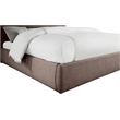 Bowery Hill Contemporary Upholstered Brown Linen Textured Fabric King Bed