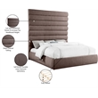 Bowery Hill Contemporary Upholstered Brown Linen Textured Fabric King Bed