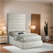 Bowery Hill Contemporary Upholstered Cream Linen Textured Fabric Full Bed