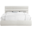 Bowery Hill Contemporary Upholstered Cream Linen Textured Fabric King Bed