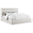 Bowery Hill Contemporary Upholstered Cream Linen Textured Fabric King Bed