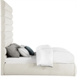 Bowery Hill Contemporary Upholstered Cream Linen Textured Fabric King Bed