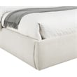 Bowery Hill Contemporary Upholstered Cream Linen Textured Fabric Queen Bed