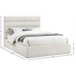 Bowery Hill Contemporary Upholstered Cream Linen Textured Fabric Queen Bed