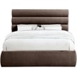 Bowery Hill Contemporary Soft Brown Chenille Fabric Queen Bed