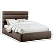 Bowery Hill Contemporary Soft Brown Chenille Fabric Queen Bed