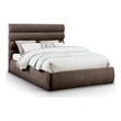 Bowery Hill Contemporary Soft Brown Chenille Fabric Queen Bed