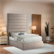 Bowery Hill Contemporary Upholstered Beige Linen Textured Fabric Full Bed