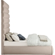 Bowery Hill Contemporary Upholstered Beige Linen Textured Fabric Full Bed