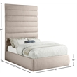 Bowery Hill Contemporary Upholstered Beige Linen Textured Fabric Full Bed