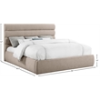 Bowery Hill Contemporary Upholstered Beige Linen Textured Fabric King Bed