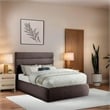 Bowery Hill Contemporary Upholstered Brown Linen Textured Fabric Full Bed