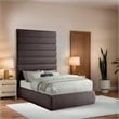 Bowery Hill Contemporary Upholstered Brown Linen Textured Fabric Full Bed