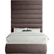 Bowery Hill Contemporary Upholstered Brown Linen Textured Fabric Full Bed