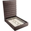 Bowery Hill Contemporary Upholstered Brown Linen Textured Fabric Full Bed