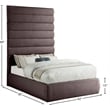 Bowery Hill Contemporary Upholstered Brown Linen Textured Fabric Full Bed