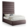 Bowery Hill Contemporary Upholstered Brown Linen Textured Fabric Full Bed