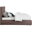 Bowery Hill Contemporary Upholstered Brown Linen Textured Fabric King Bed