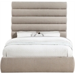 Bowery Hill Contemporary Soft Beige Chenille Fabric Queen Bed