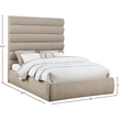 Bowery Hill Contemporary Soft Beige Chenille Fabric Queen Bed