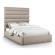 Bowery Hill Contemporary Soft Beige Chenille Fabric Queen Bed