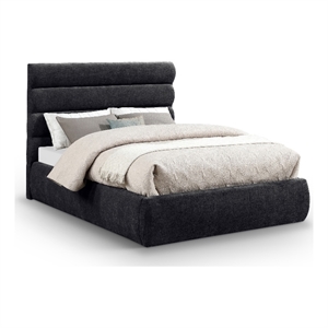 Bowery Hill Contemporary Soft Black Chenille Fabric Full Bed