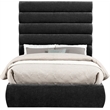 Bowery Hill Contemporary Soft Black Chenille Fabric Full Bed