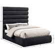 Bowery Hill Contemporary Soft Black Chenille Fabric Full Bed